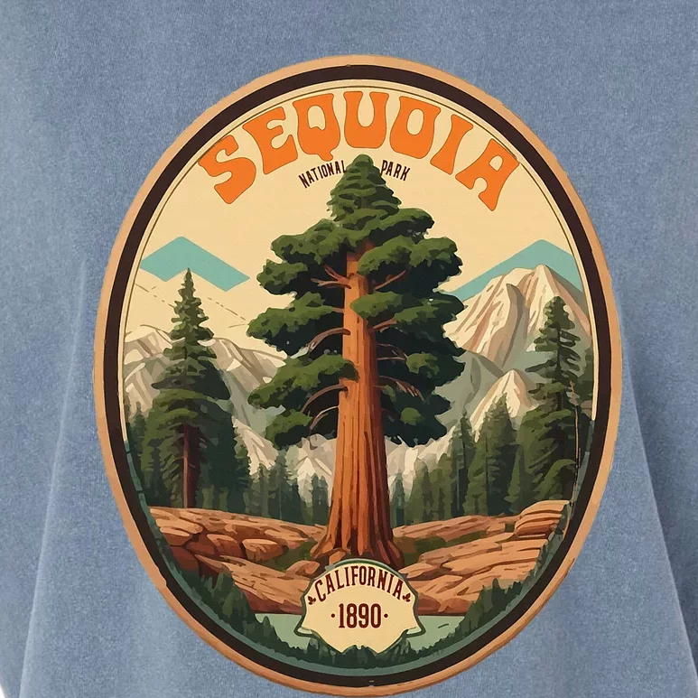 Sequoia National Park Tree Illustration Hiking Garment-Dyed Women's Muscle Tee