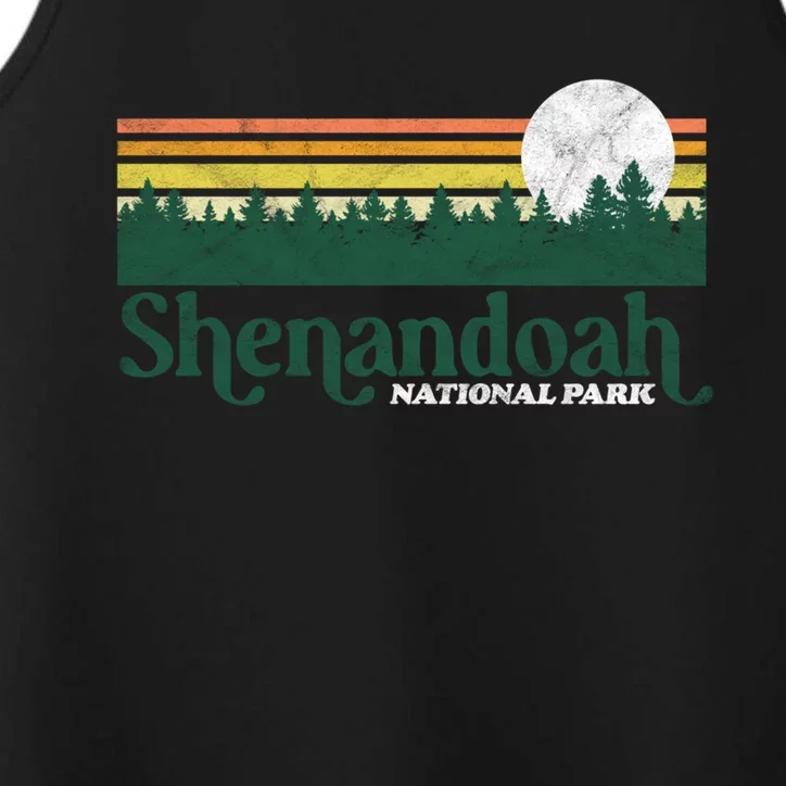 Shenandoah National Park Vintage Distressed 80s Trees Cute Gift Performance Tank