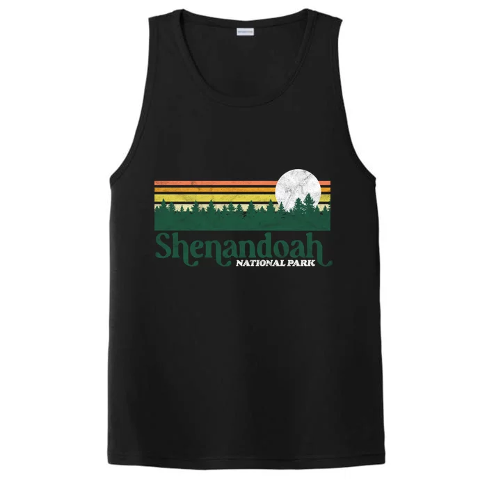 Shenandoah National Park Vintage Distressed 80s Trees Cute Gift Performance Tank