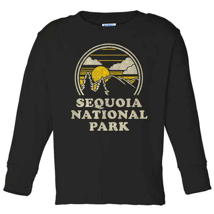 Sequoia National Park California Ca Vintage Hiking Toddler Long Sleeve Shirt