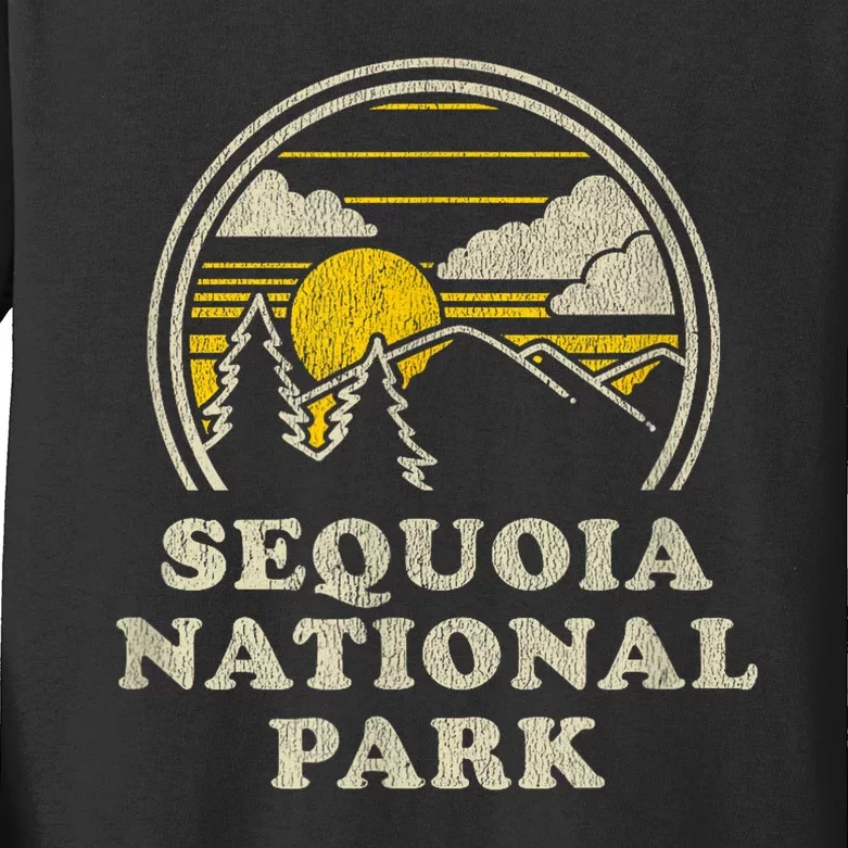 Sequoia National Park California Ca Vintage Hiking Kids Long Sleeve Shirt