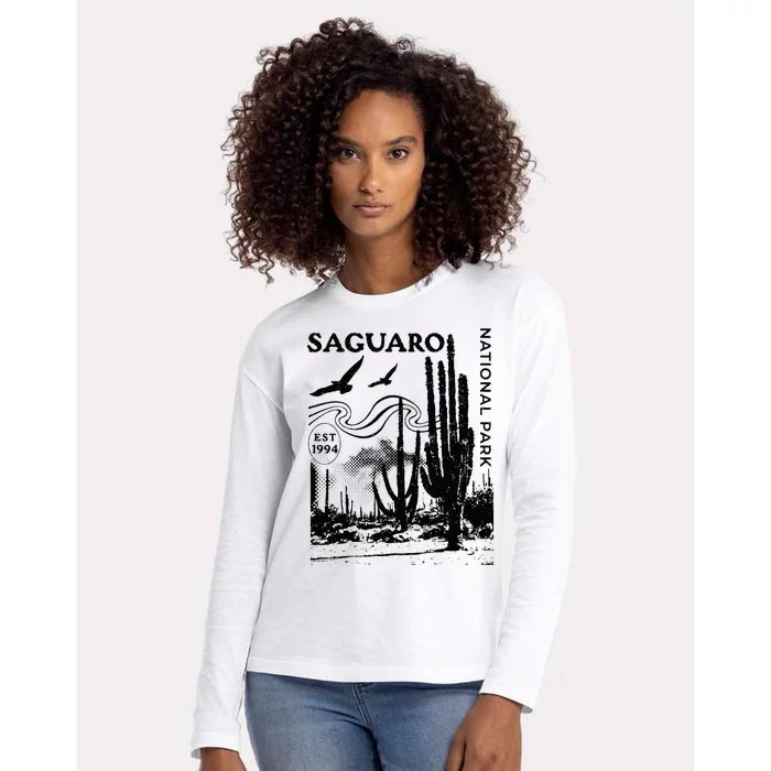 Saguaro National Park Arizona Desert Cactus Nature Outdoors Womens Cotton Relaxed Long Sleeve T-Shirt