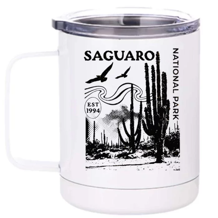 Saguaro National Park Arizona Desert Cactus Nature Outdoors Front & Back 12oz Stainless Steel Tumbler Cup