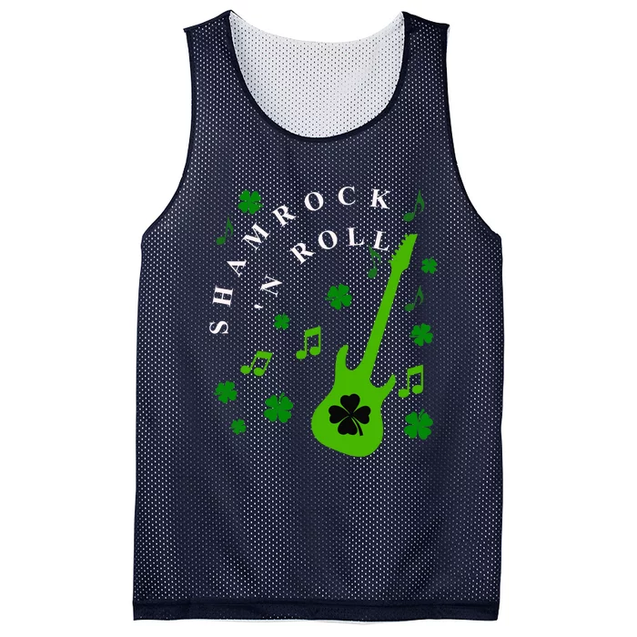 SHAMROCK N ROLL St. Patricks Day Irish Music Mesh Reversible Basketball Jersey Tank