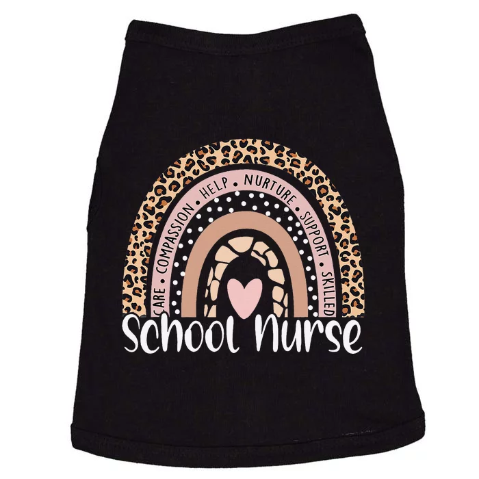 School Nurse Rainbow Leopard Nurse Back To School Doggie Tank