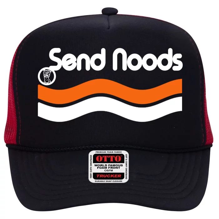 Sen Noods Retro Wave Logo High Crown Mesh Trucker Hat