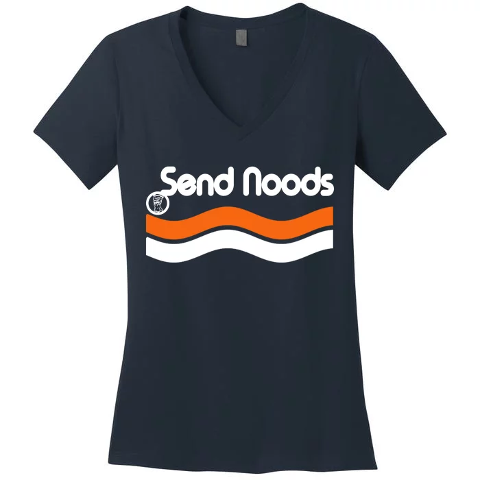 Sen Noods Retro Wave Logo Women's V-Neck T-Shirt