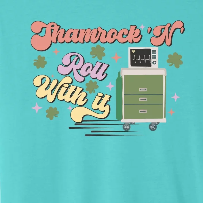 Shamrock N Roll With It Funny ICU Nurse St Patricks Day ChromaSoft Performance T-Shirt