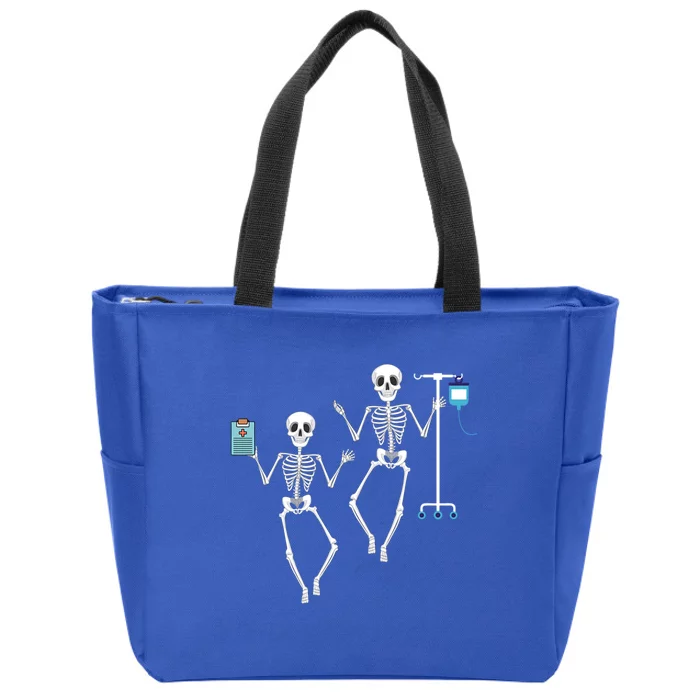 Skeletons Nurse Rn Cna Healthcare Worker Halloween Costume Gift Zip Tote Bag