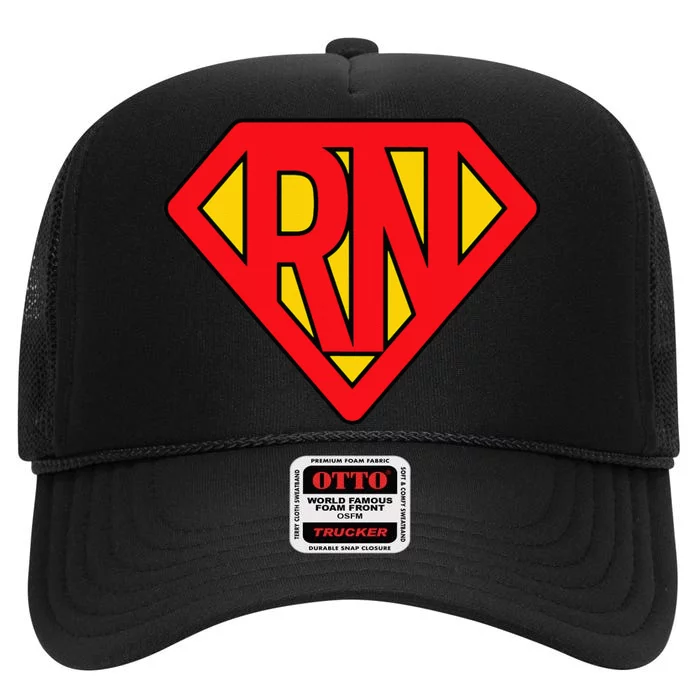 Super Nurse RN Superhero Registered Nurse Hero High Crown Mesh Trucker Hat