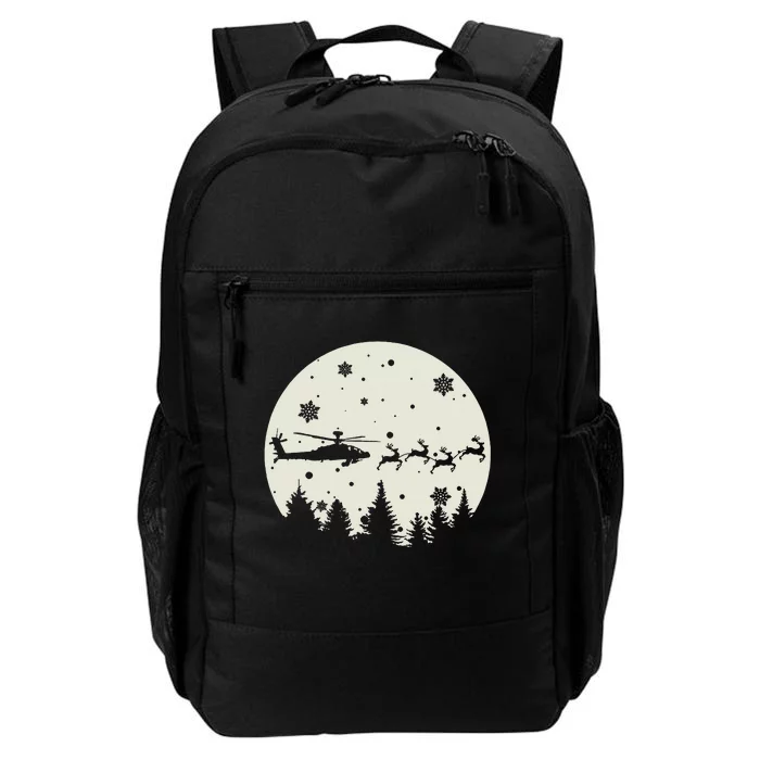 Santa's New Ride! AH64 Apache Silhouetted in the Moon Daily Commute Backpack