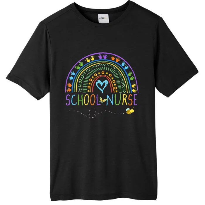 School Nurse Rainbow with Little Hands School Nurse ChromaSoft Performance T-Shirt