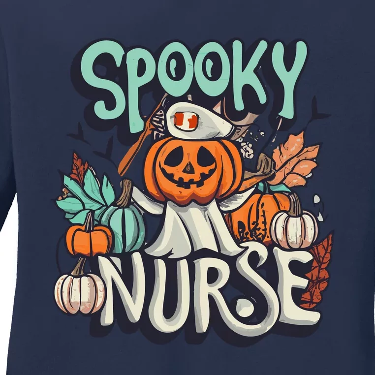 Spooky Nurse Ladies Long Sleeve Shirt