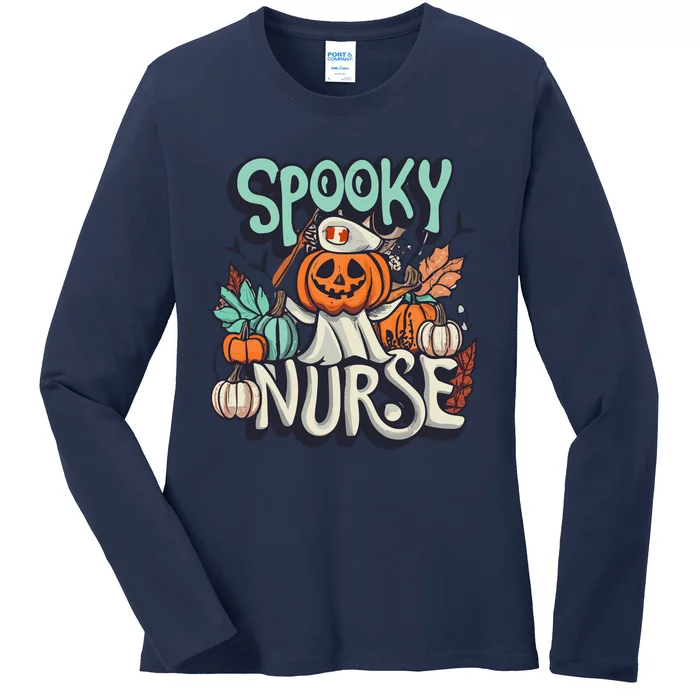 Spooky Nurse Ladies Long Sleeve Shirt