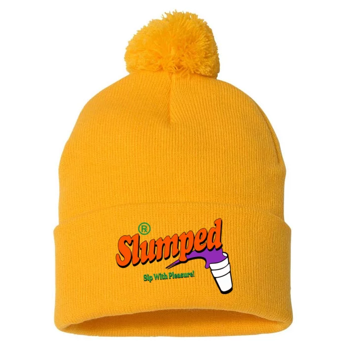 Slumpedboyz Newport Slumped Sip With Pleasure Pom Pom 12in Knit Beanie