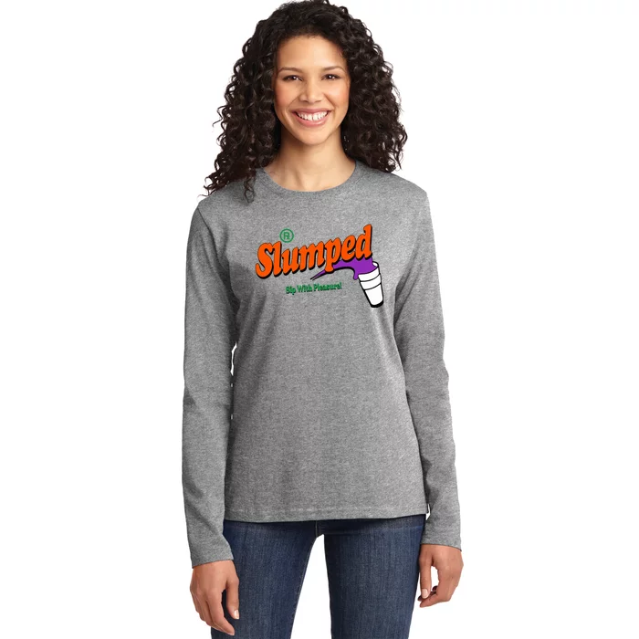 Slumpedboyz Newport Slumped Sip With Pleasure Ladies Long Sleeve Shirt