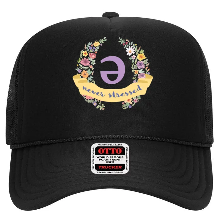 Schwa (Never Stressed) Floral High Crown Mesh Trucker Hat