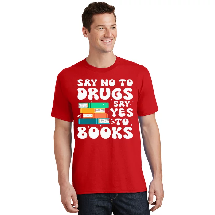 Say No Say Yes To Books Red Ribbon Week Awareness Reading T-Shirt