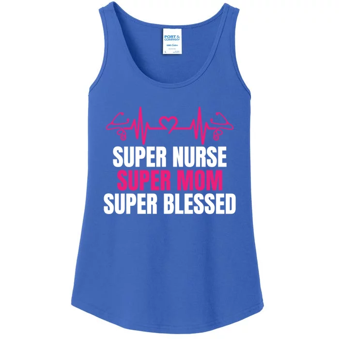 Super Nurse Super Mom Super Blessed Humor Tee For Nurses Gift Ladies Essential Tank