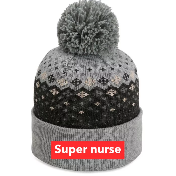 Super Nurse Supreme Logo Cute Gift The Baniff Cuffed Pom Beanie