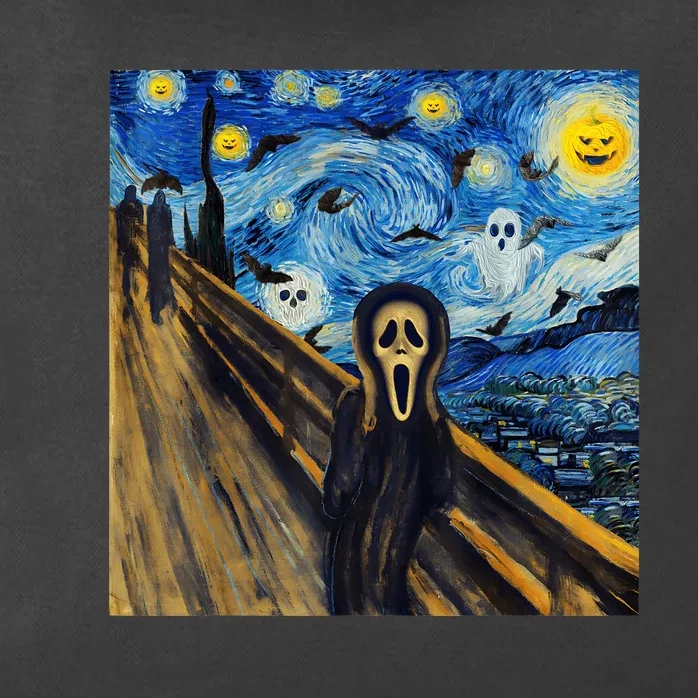 Starry Night Scream Scary Night Van Gogh Munch Halloweenmin Zip Tote Bag