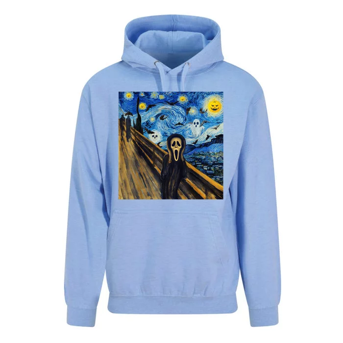 Starry Night Scream Scary Night Van Gogh Munch Halloweenmin Unisex Surf Hoodie