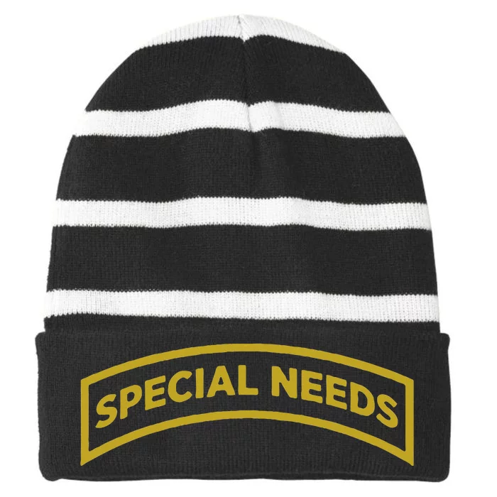 Special Needs Striped Beanie with Solid Band