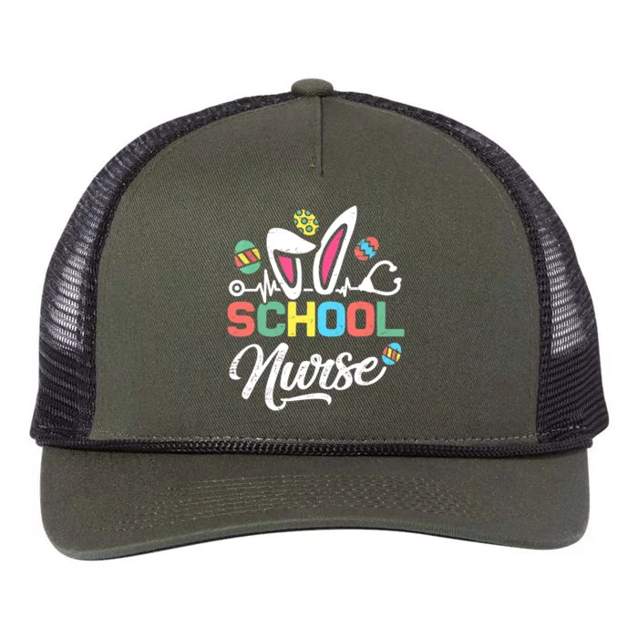 School Nurse Stethoscope Bunny Ears Nursing Easter Eggs Great Gift Retro Rope Trucker Hat Cap