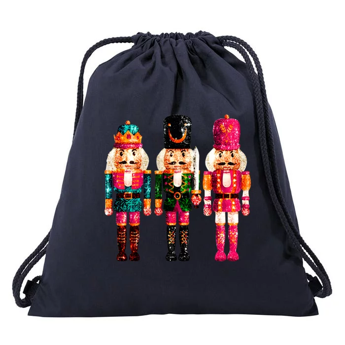 Sequin Nutcracker Drawstring Bag