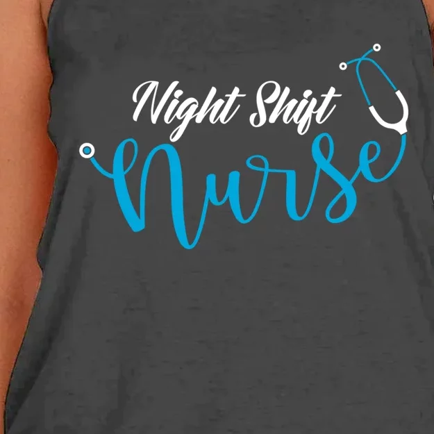 Stethoscope Night Shift Nurse Gift Women's Knotted Racerback Tank