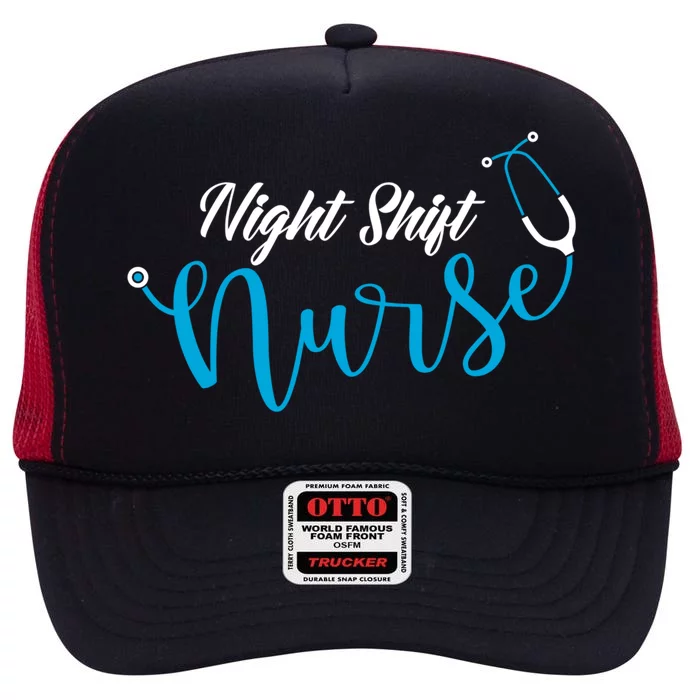 Stethoscope Night Shift Nurse Gift High Crown Mesh Trucker Hat