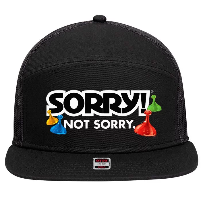 Sorry Not Sorry Logo 7 Panel Mesh Trucker Snapback Hat