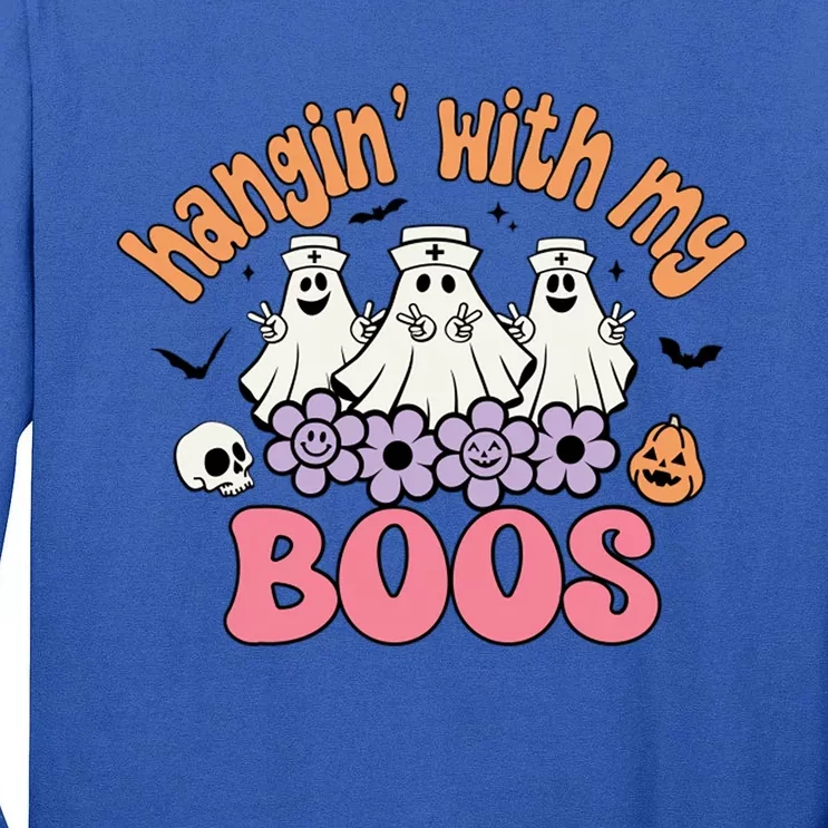 Spooktacular Nurse Squad Hanging With My Boos Halloween Gift Tall Long Sleeve T-Shirt