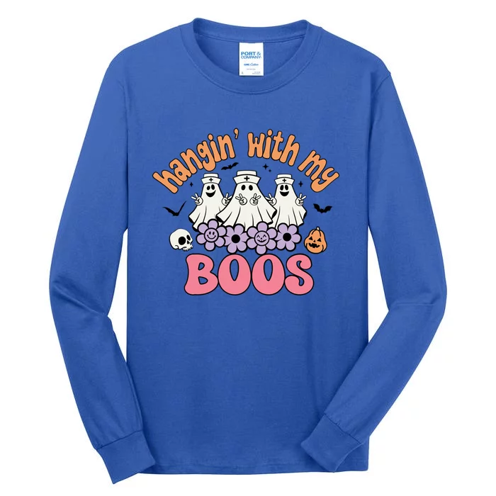 Spooktacular Nurse Squad Hanging With My Boos Halloween Gift Tall Long Sleeve T-Shirt