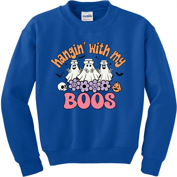 Spooktacular Nurse Squad Hanging With My Boos Halloween Gift Kids Sweatshirt