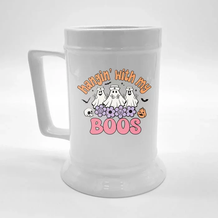 Spooktacular Nurse Squad Hanging With My Boos Halloween Gift Front & Back Beer Stein