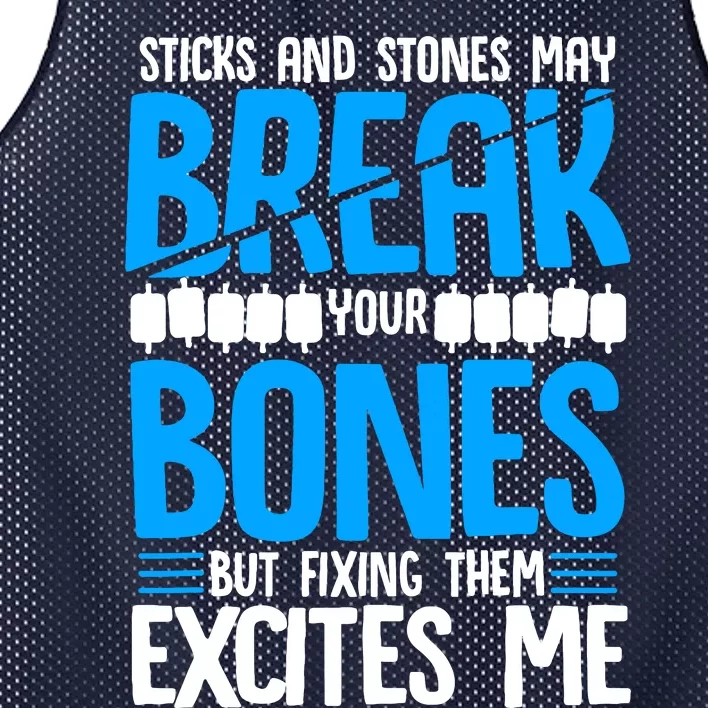 Sticks N Stones Break Ur Bones Orthopedic Surgeon Doctor Mesh Reversible Basketball Jersey Tank