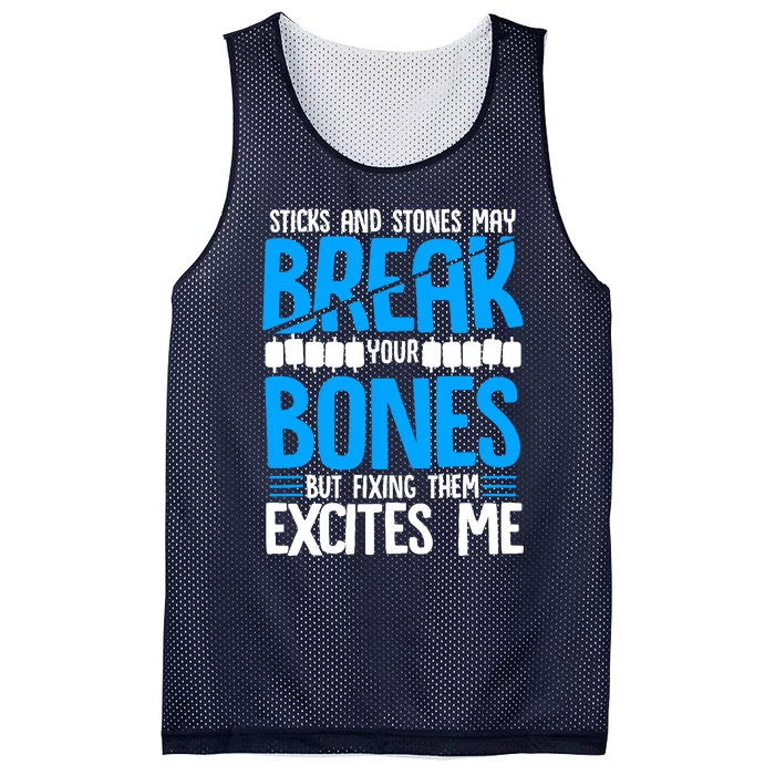 Sticks N Stones Break Ur Bones Orthopedic Surgeon Doctor Mesh Reversible Basketball Jersey Tank