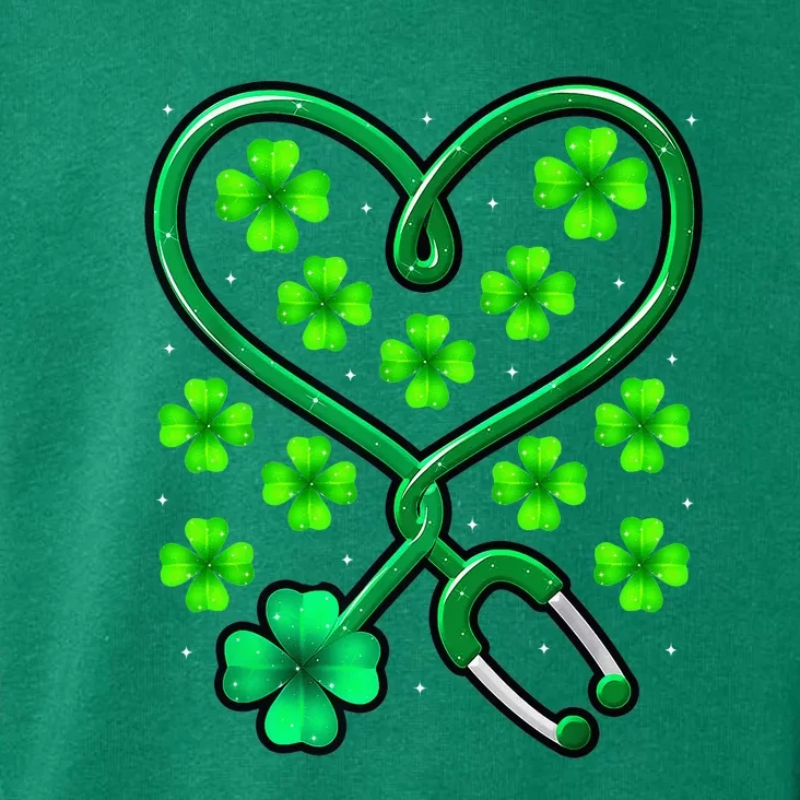 Shamrock Nurse St Patricks Day Stethoscope Heartbeat Clover Toddler Hoodie