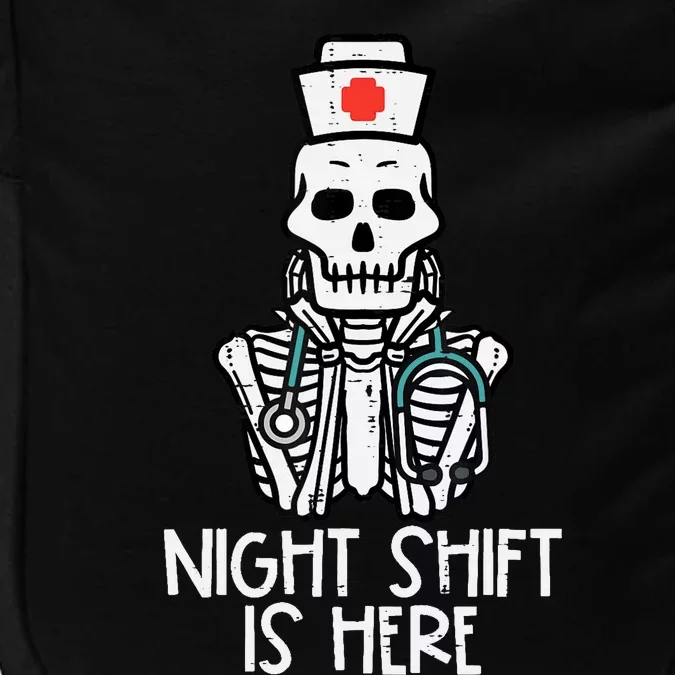 Skeleton Night Shifts Here Halloween Nurse Fall Scrub Wo Impact Tech Backpack