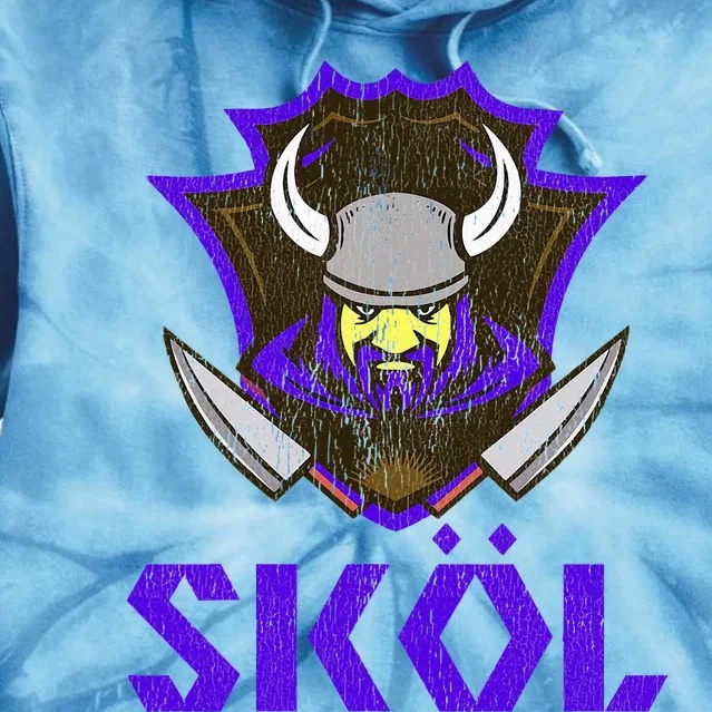 Skol Nordic Scandinavian Warrior Viking Helmet Tie Dye Hoodie