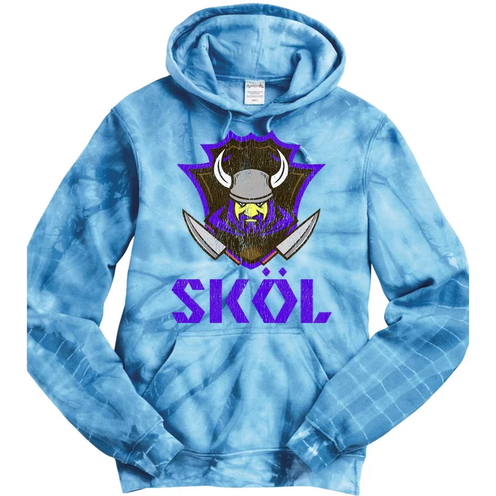 Skol Nordic Scandinavian Warrior Viking Helmet Tie Dye Hoodie