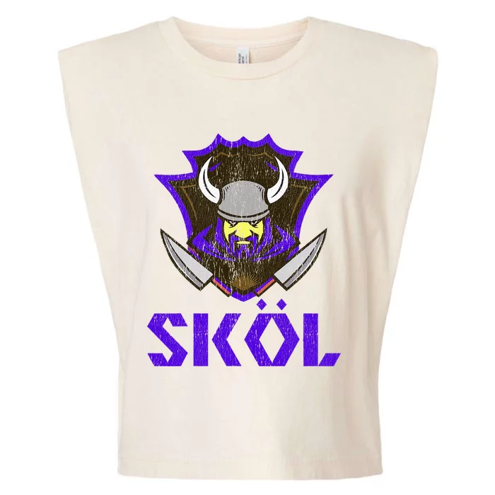 Skol Nordic Scandinavian Warrior Viking Helmet Garment-Dyed Women's Muscle Tee