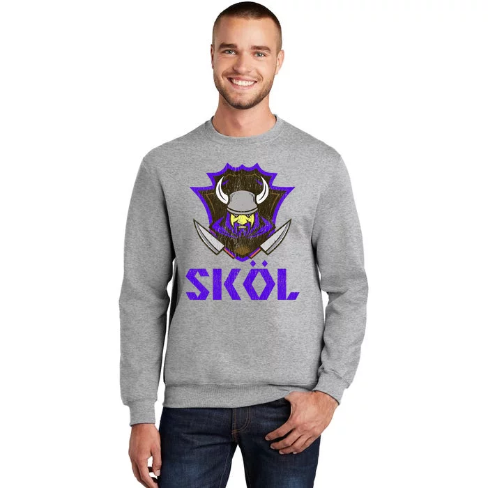 Skol Nordic Scandinavian Warrior Viking Helmet Tall Sweatshirt