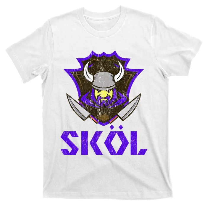 Skol Nordic Scandinavian Warrior Viking Helmet T-Shirt