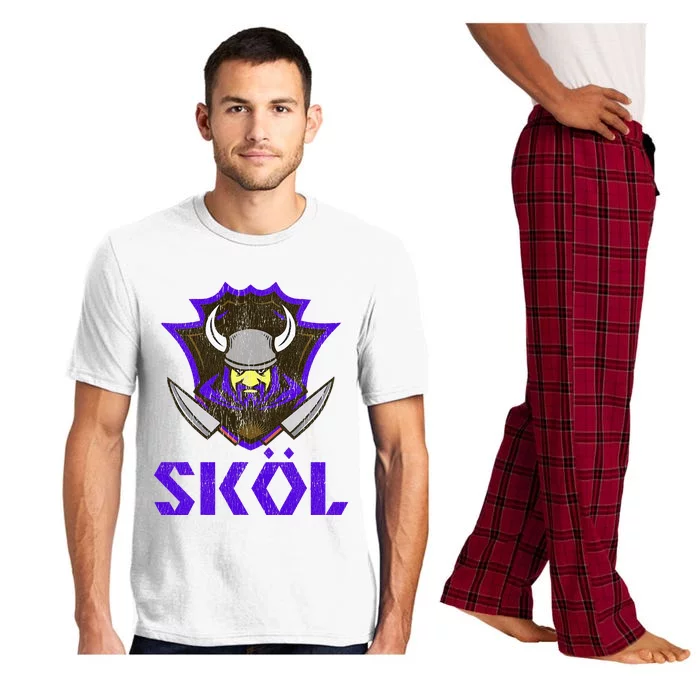 Skol Nordic Scandinavian Warrior Viking Helmet Pajama Set