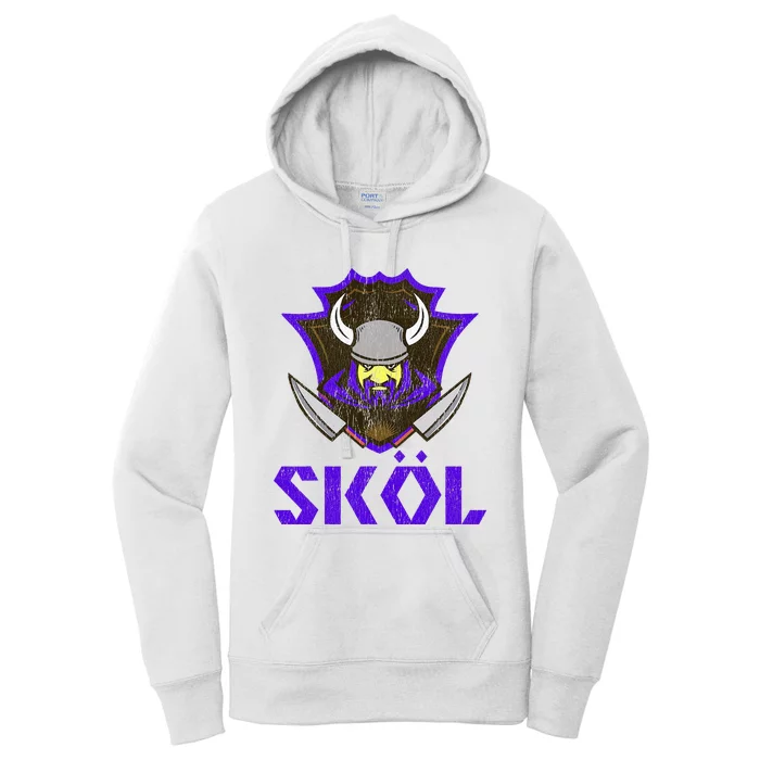 Skol Nordic Scandinavian Warrior Viking Helmet Women's Pullover Hoodie