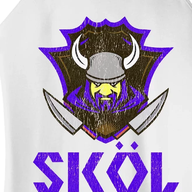 Skol Nordic Scandinavian Warrior Viking Helmet Women’s Perfect Tri Rocker Tank