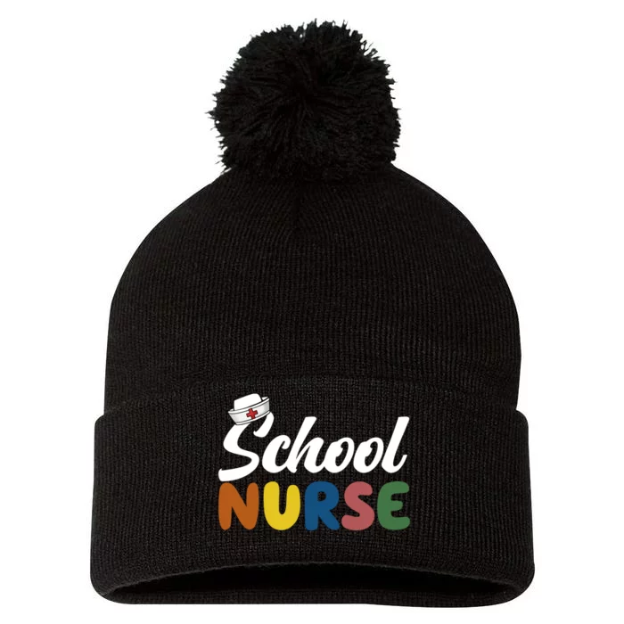 School Nurse Pom Pom 12in Knit Beanie