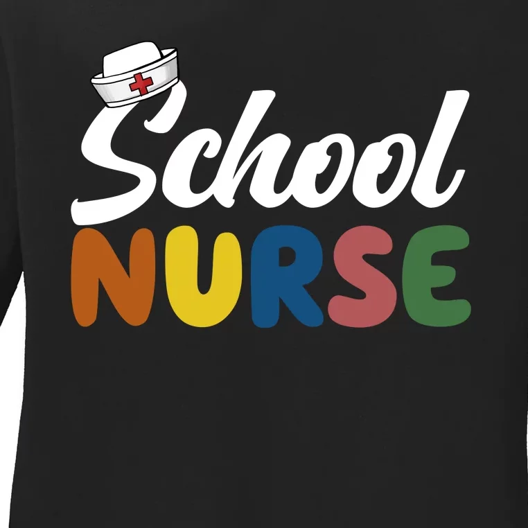 School Nurse Ladies Long Sleeve Shirt